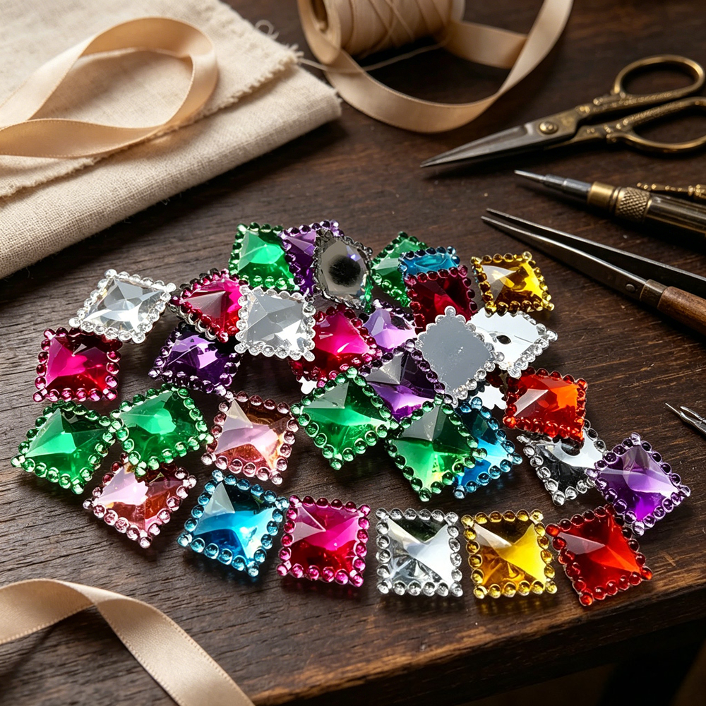 Embellishment Glue Craft - 80pcs 12mm Crystal Acrylic Rhinestones Flatback
