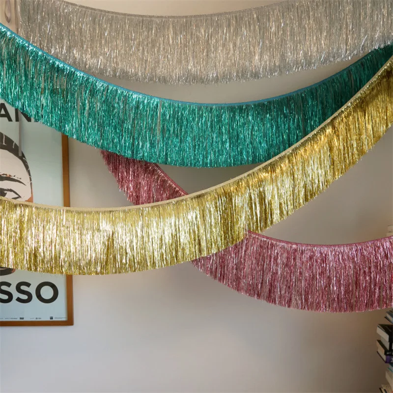 Tassel Fringe Trim - Shiny Tinsel Tassels Fringes Banner Garland