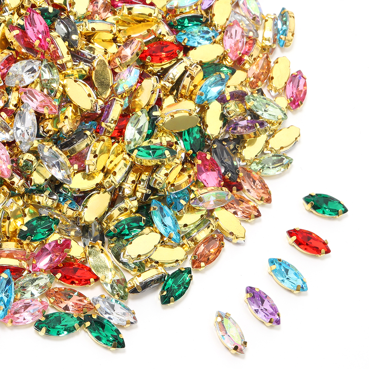 50pcs Horse Eye Shape Stainles - Sew On Rhinestone reseña y precio