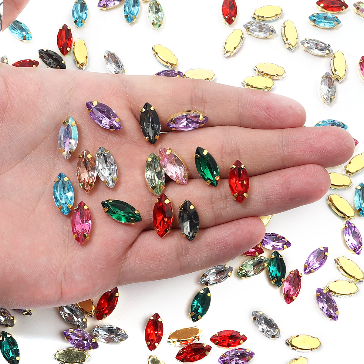50pcs Horse Eye Shape Stainles - Sew On Rhinestone reseña y precio