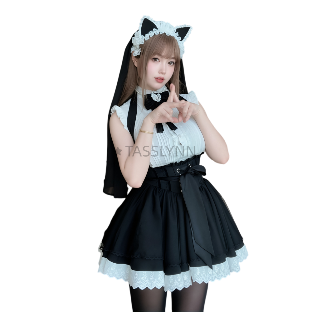 Cat Ear Nun Maid Dress Women's - Embellish Knit reseña y precio