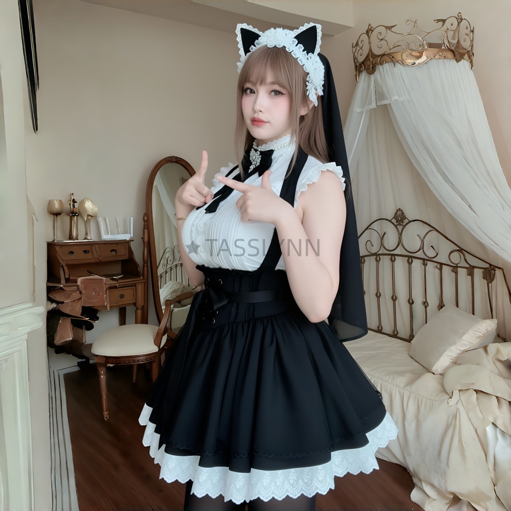 Cat Ear Nun Maid Dress Women's - Embellish Knit reseña y precio