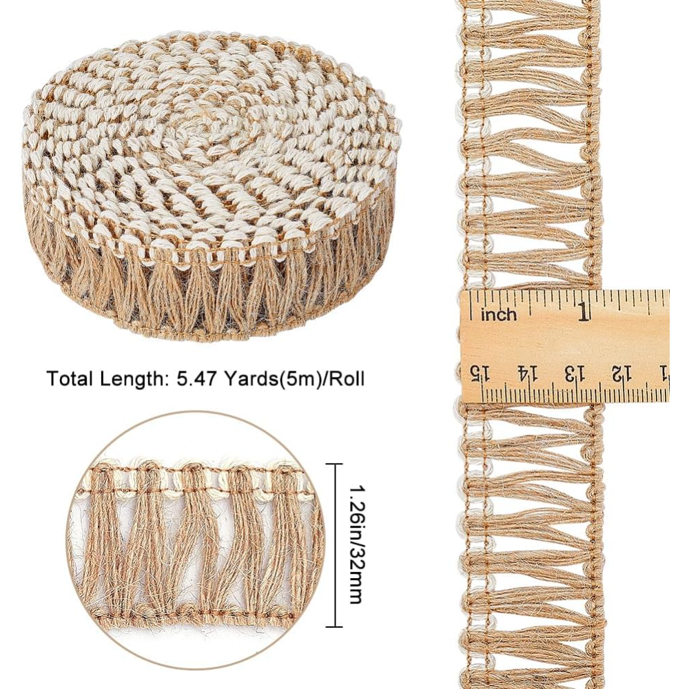 5 Meters Burlap Fringe Tassel  - Lace Ribbon Trim reseña y precio