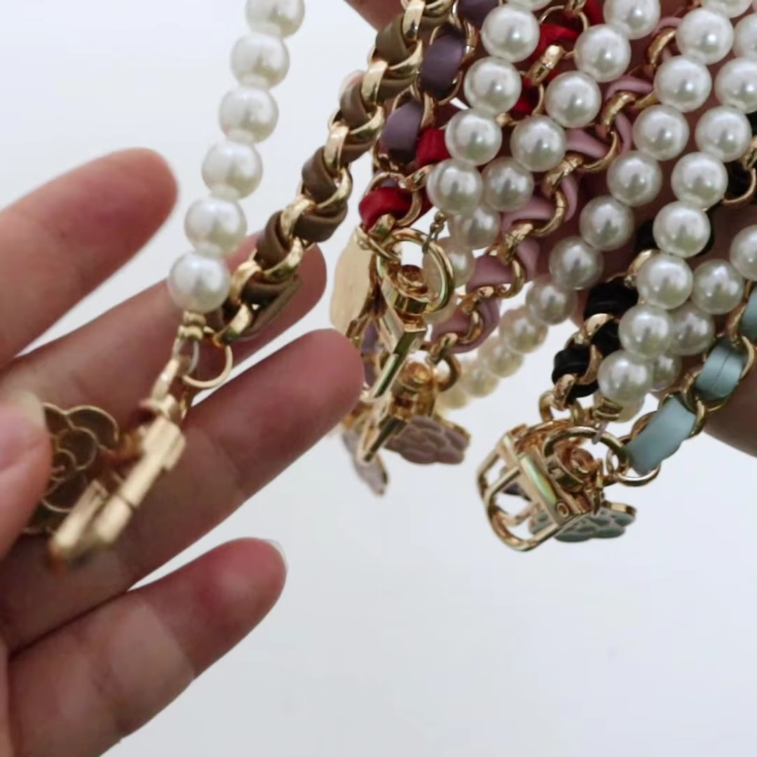 1 Strand/Lot Leather Imitation - Pearl Trim Chain reseña y precio