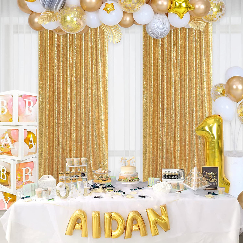 Gold/Silvery Sequin Backdrop C - Sequin Fabric Panel reseña y precio