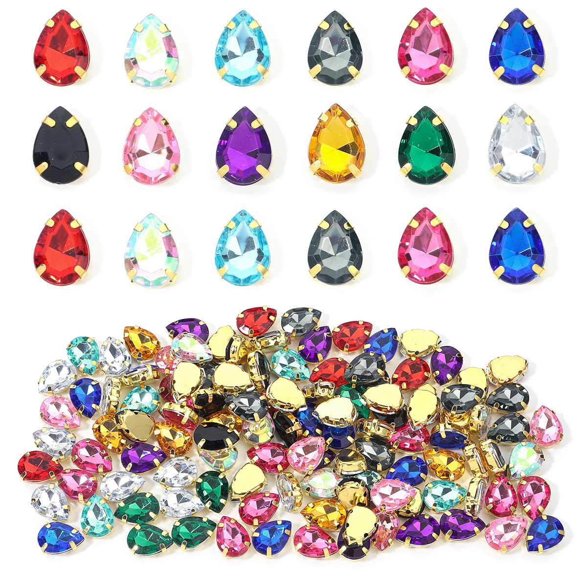 50pcs Colorful Sew-on Claw Rhi - Sew On Rhinestone reseña y precio