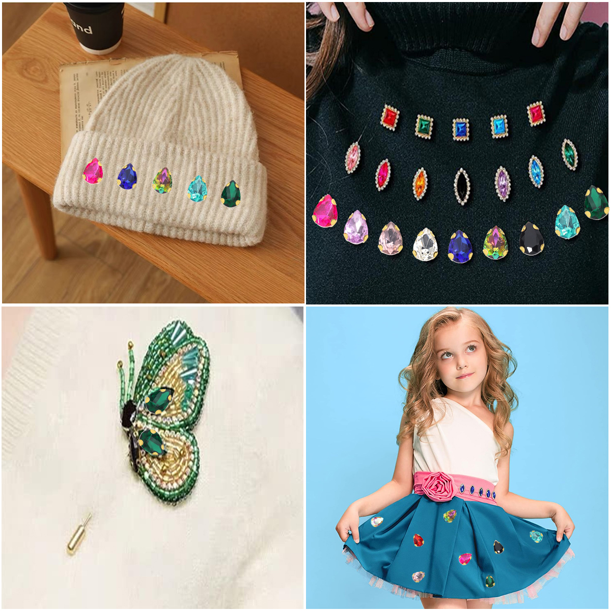 50pcs Colorful Sew-on Claw Rhi - Sew On Rhinestone reseña y precio
