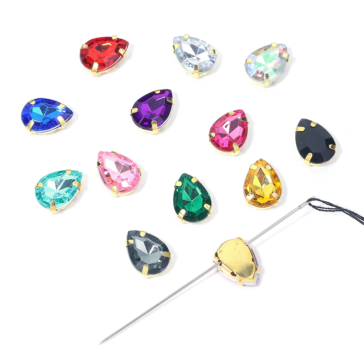 50pcs Colorful Sew-on Claw Rhi - Sew On Rhinestone reseña y precio