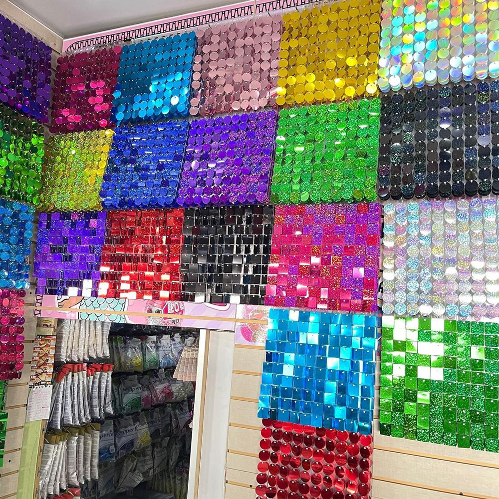 Party Backdrop Decorations Seq - Sequin Fabric Panel reseña y precio
