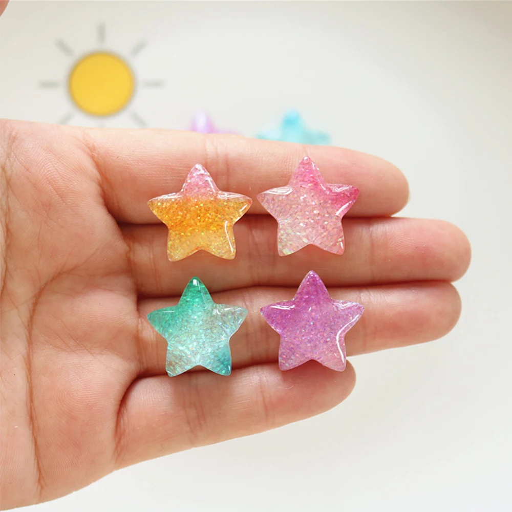 10PCS Gradient Star Series Res - Christmas Craft Embellishment reseña y precio