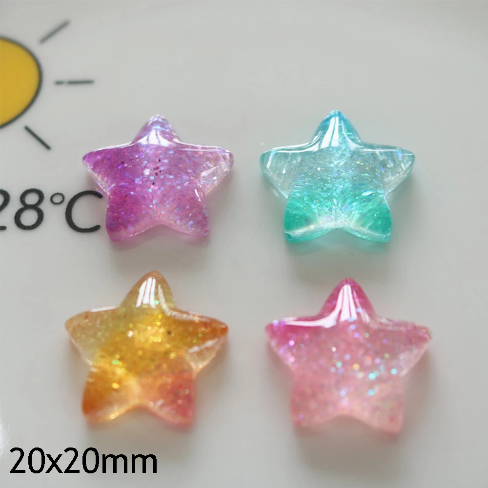 10PCS Gradient Star Series Res - Christmas Craft Embellishment reseña y precio