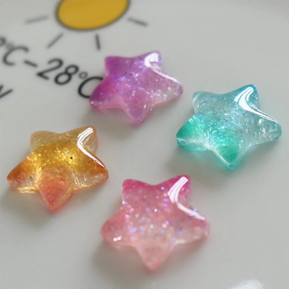10PCS Gradient Star Series Res - Christmas Craft Embellishment reseña y precio