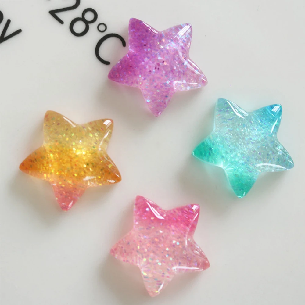 10PCS Gradient Star Series Res - Christmas Craft Embellishment reseña y precio