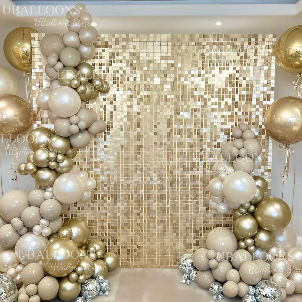 Matte Champagne Gold Backdrop  - Sequin Fabric Panel reseña y precio