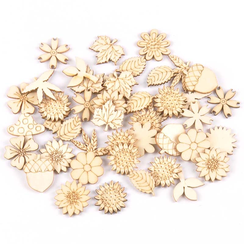30Pcs 25-30mm Wood DIY Accesso - Craft Embellishments reseña y precio