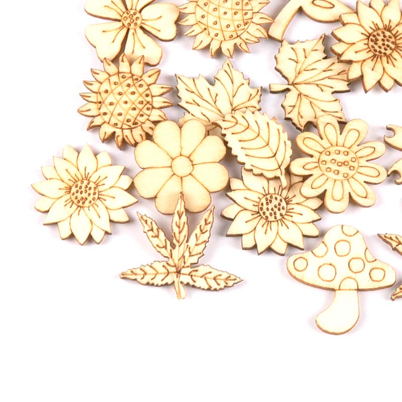 30Pcs 25-30mm Wood DIY Accesso - Craft Embellishments reseña y precio