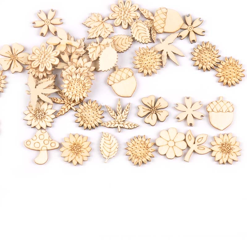 30Pcs 25-30mm Wood DIY Accesso - Craft Embellishments reseña y precio