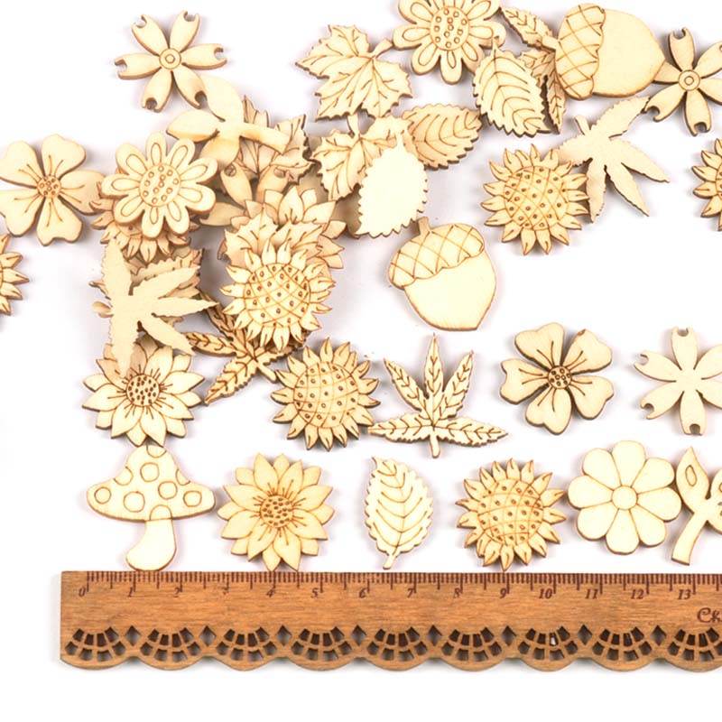 30Pcs 25-30mm Wood DIY Accesso - Craft Embellishments reseña y precio