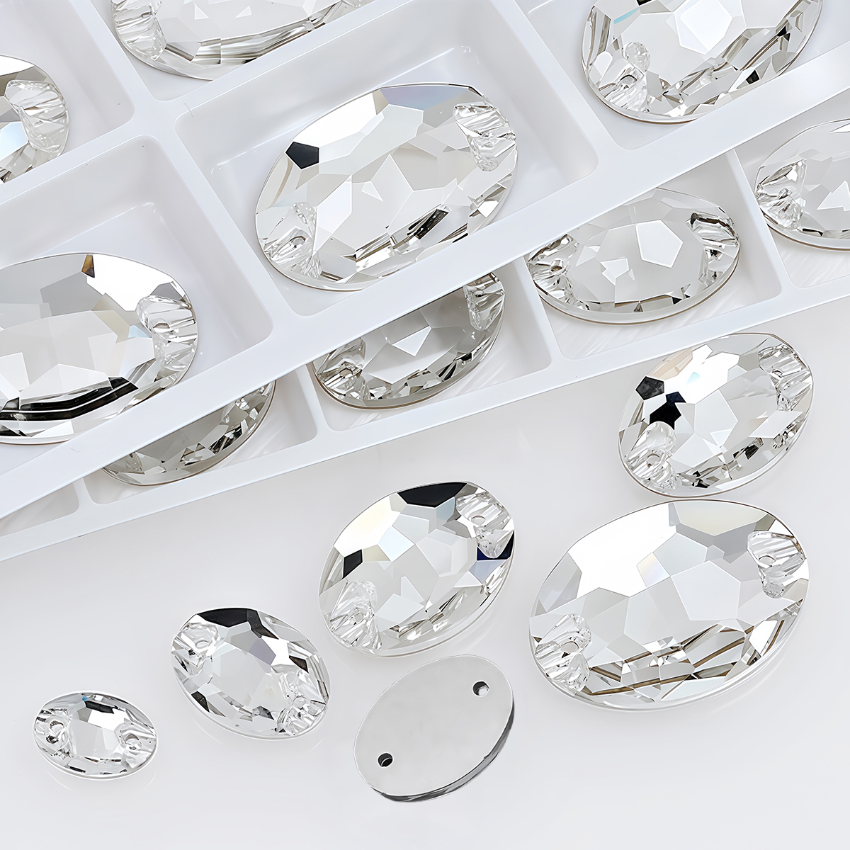 Oval Ellipse Crystal Clear Gla - Sew On Rhinestone reseña y precio