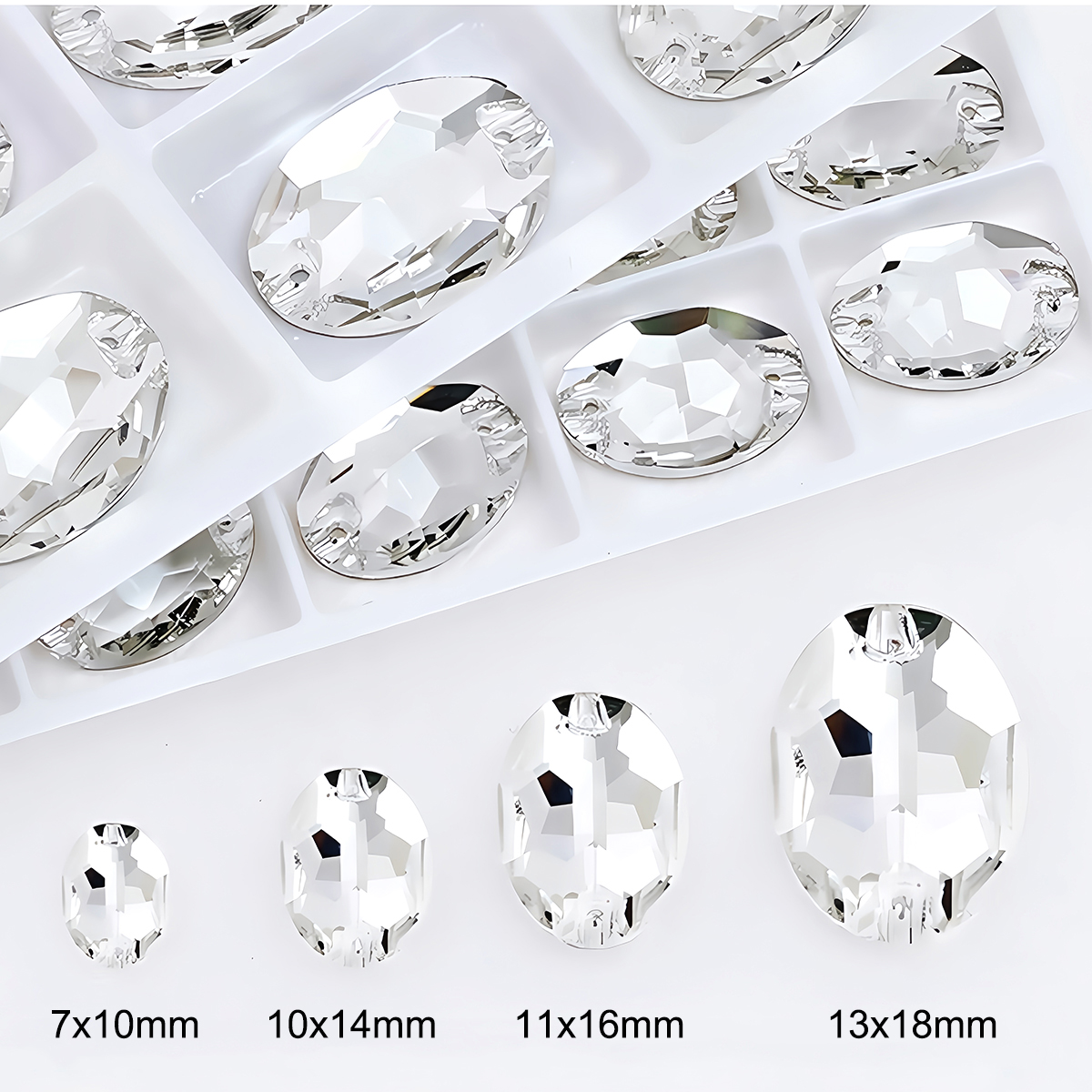Oval Ellipse Crystal Clear Gla - Sew On Rhinestone reseña y precio