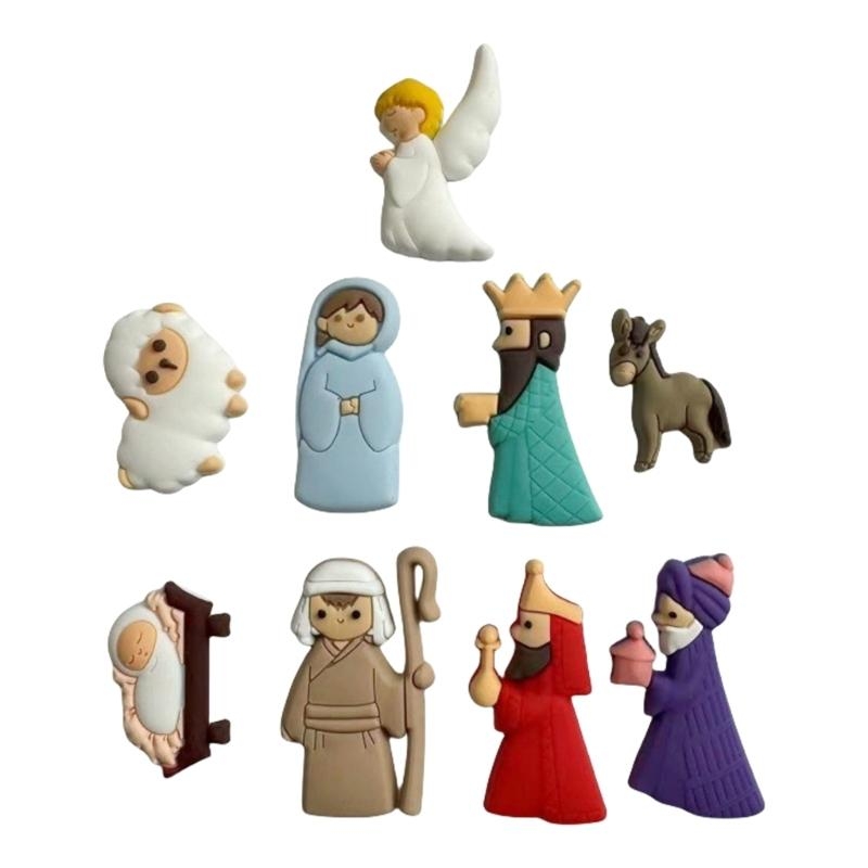 652F 9Pieces Nativity Scene Ch - Christmas Craft Embellishment reseña y precio