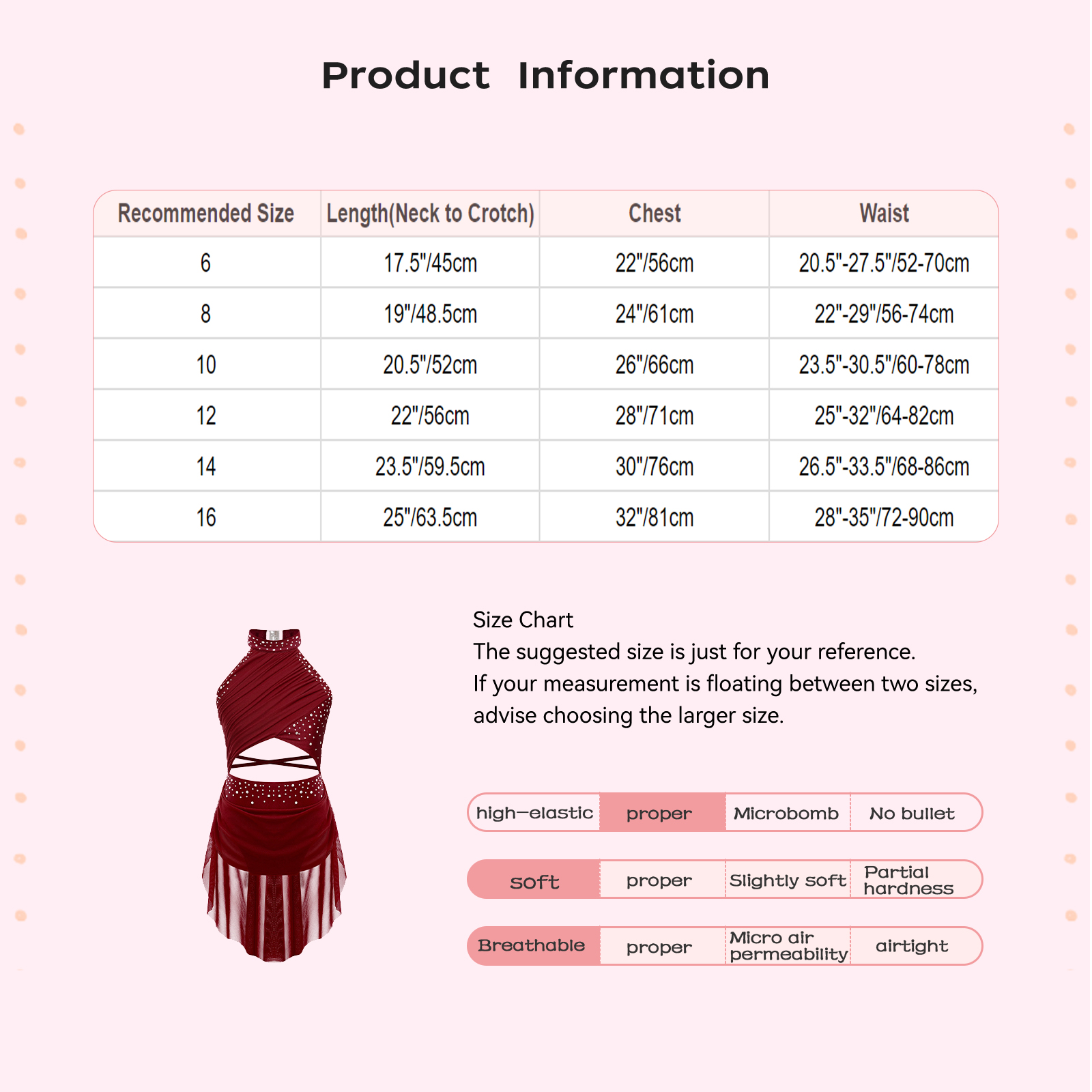 Kids Girls Ballet Leotard Dres - Rhinestone Banding Trim reseña y precio