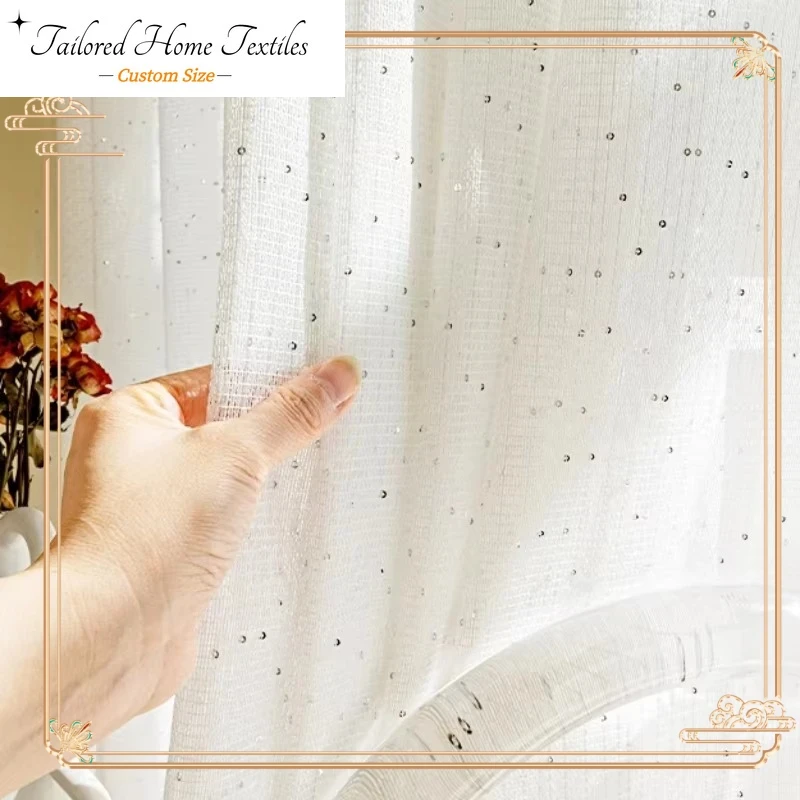 French Sheer Curtains for Livi - Sequin Fabric Panel reseña y precio