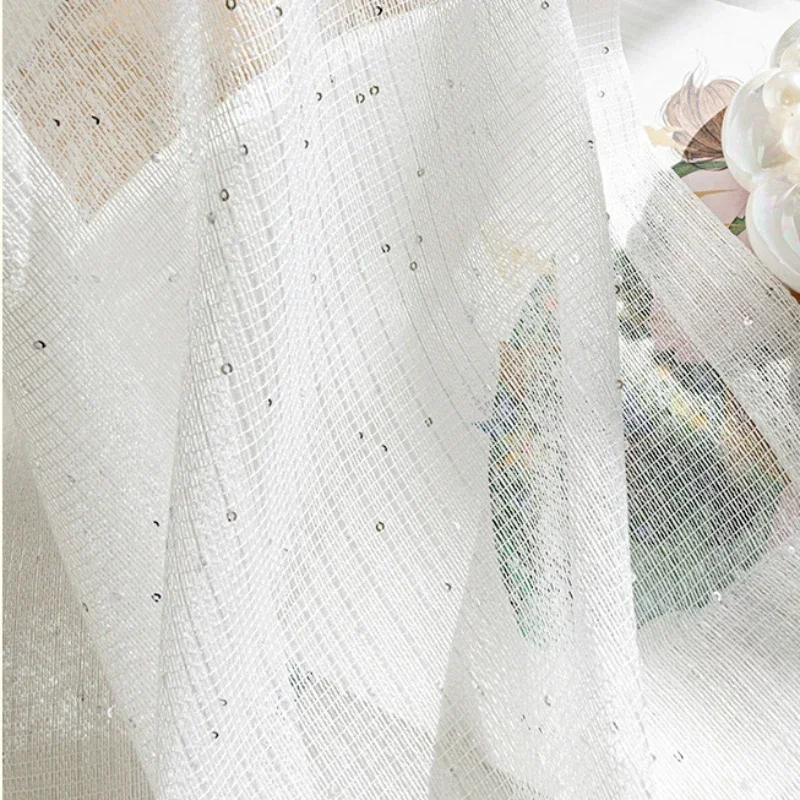 French Sheer Curtains for Livi - Sequin Fabric Panel reseña y precio
