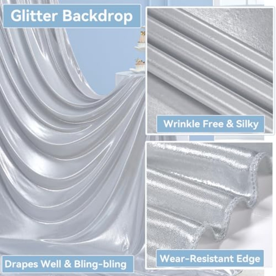 Parties and weddings: silver s - Sequin Fabric Panel reseña y precio