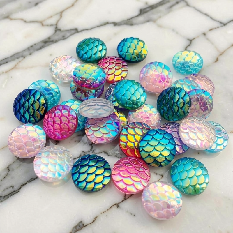 80pcs 12mm Mermaid Fish Scale  - Embellishment Glue Craft reseña y precio