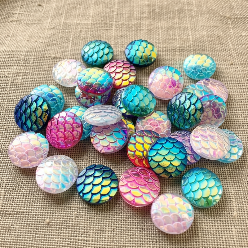 80pcs 12mm Mermaid Fish Scale  - Embellishment Glue Craft reseña y precio