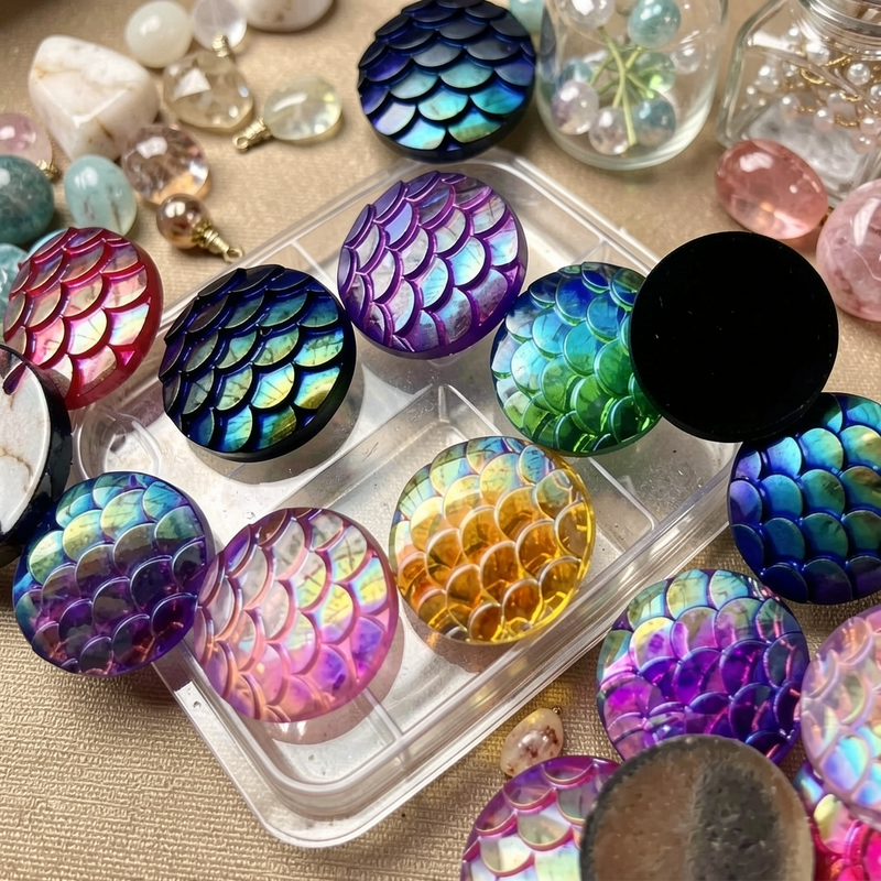 80pcs 12mm Mermaid Fish Scale  - Embellishment Glue Craft reseña y precio