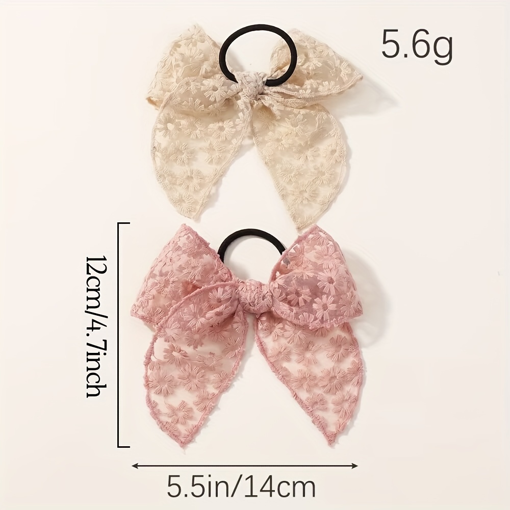 Elegant Lace Bow Hair Tie for  - Elastic Lace Trim reseña y precio