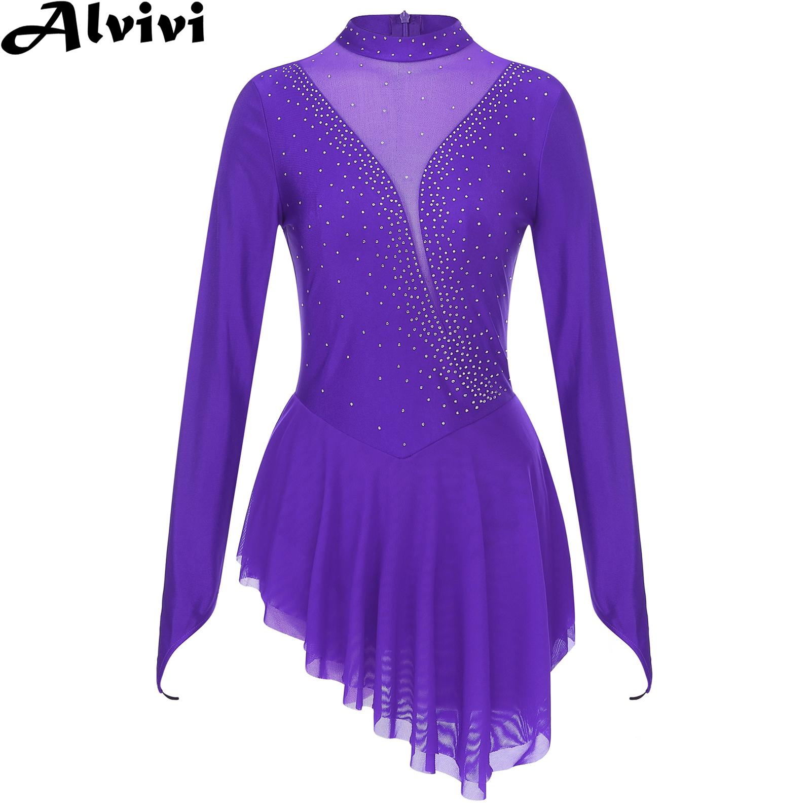 Women Figure Ice Skating Gymna - Rhinestone Banding Trim reseña y precio