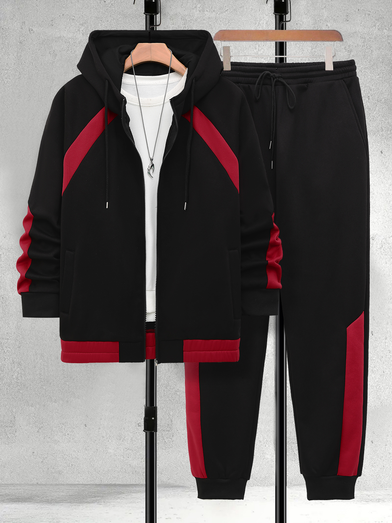 Men's Plus Size Black & Red Co - Embellish Knit reseña y precio