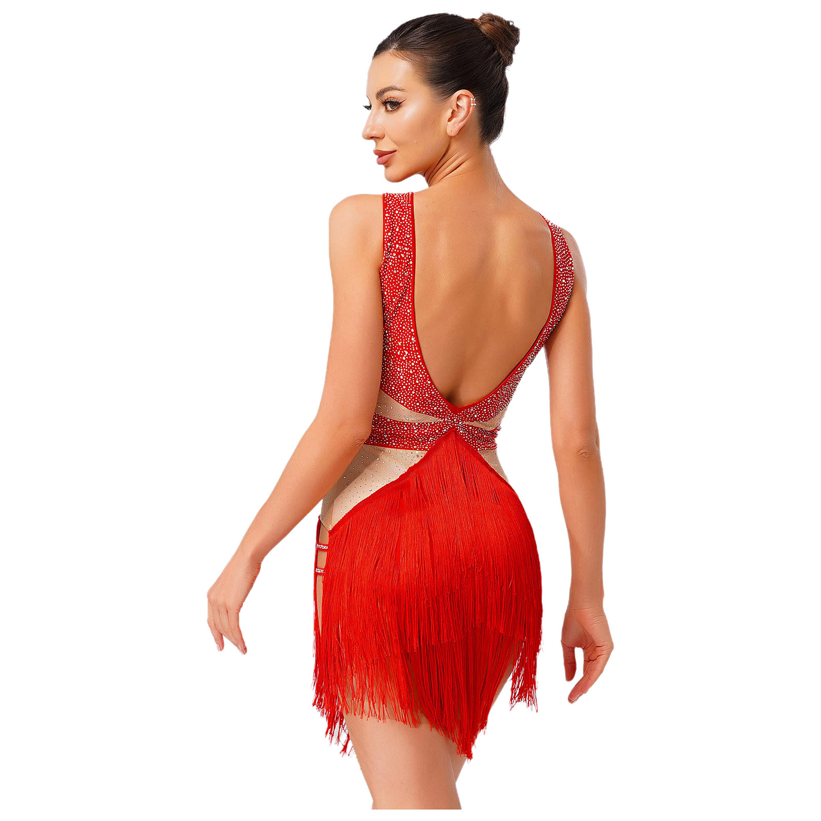 Womens Latin Tango Dance Leota - Rhinestone Banding Trim reseña y precio