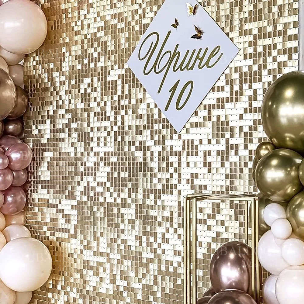 Champagne Gold Shimmer Backdro - Sequin Fabric Panel reseña y precio