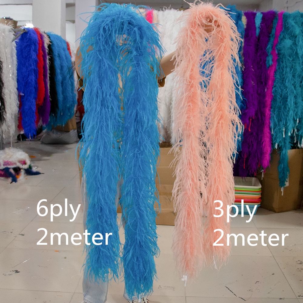 Natural Ostrich feather boa 1  - Feather Trim Marabou reseña y precio