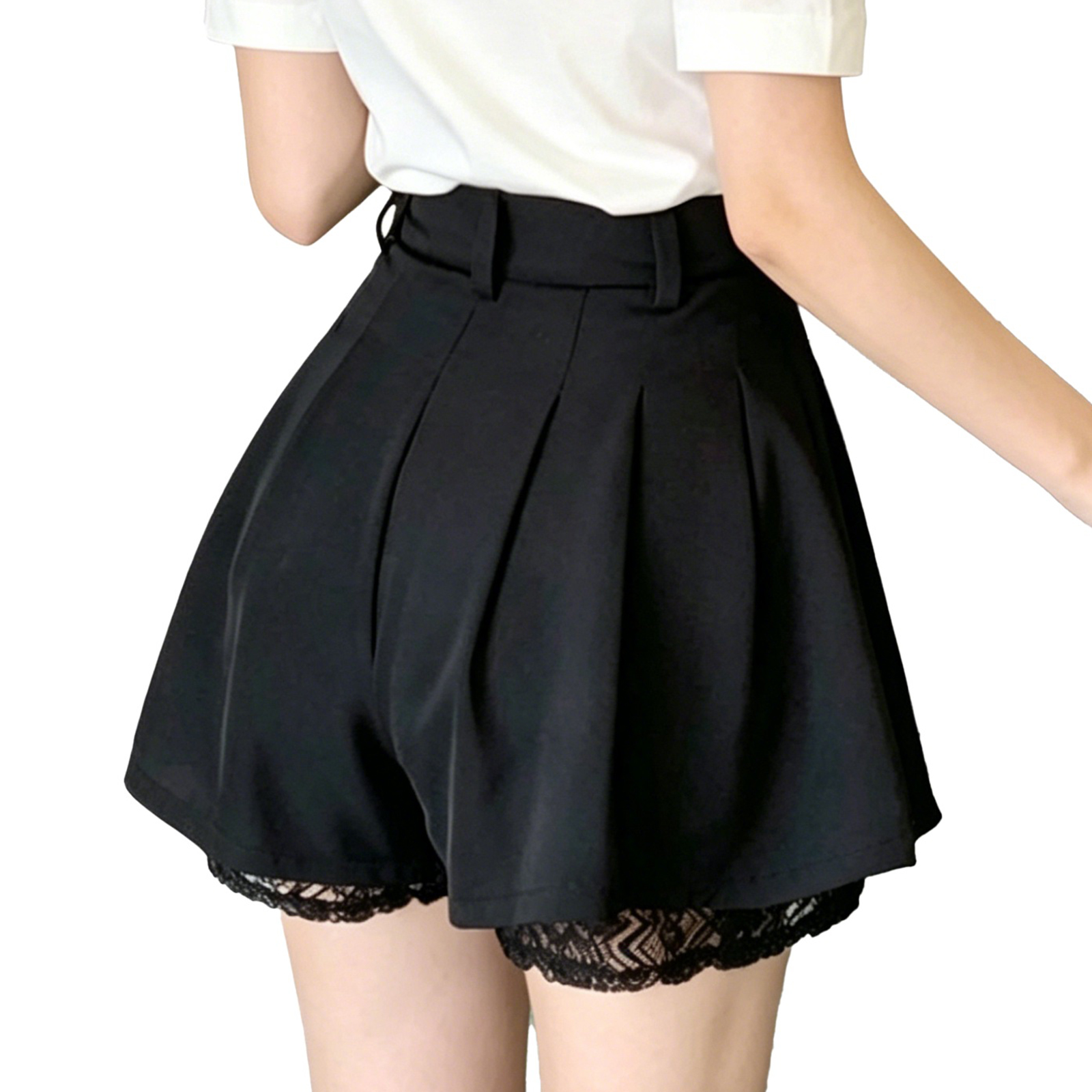 Women High Waist Tailored Trou - Elastic Lace Trim reseña y precio