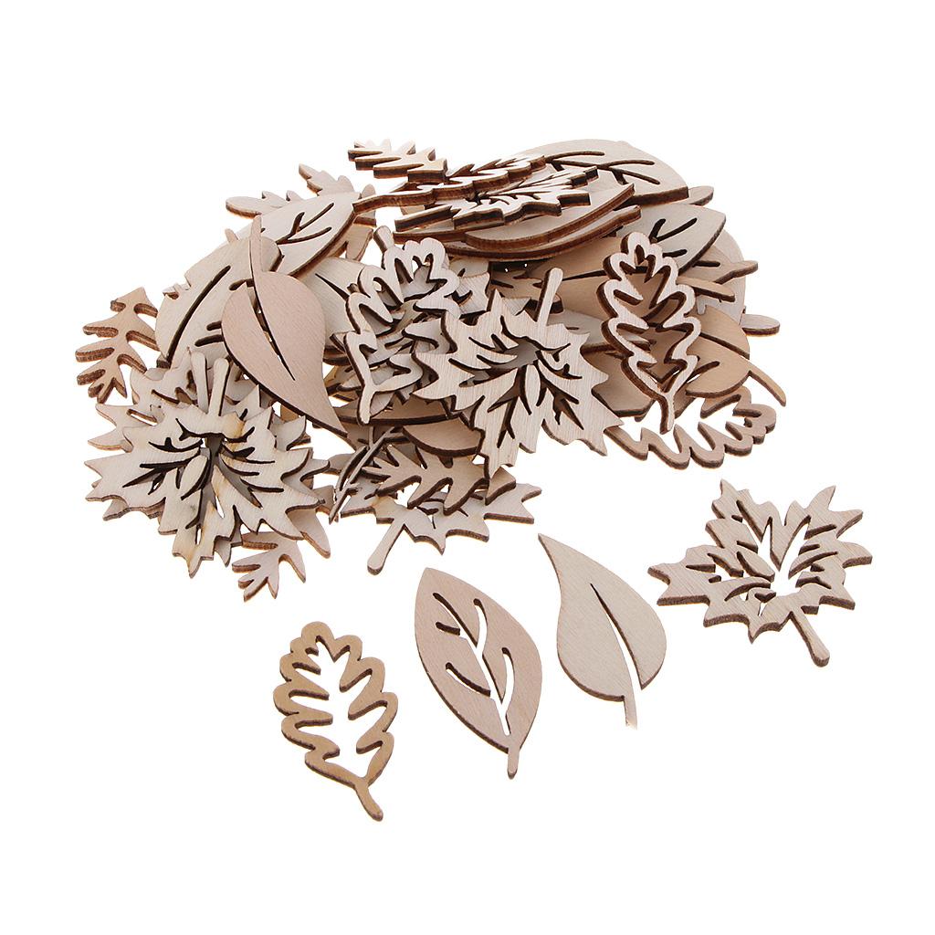50 Pieces Wooden Leaves Embell - Christmas Craft Embellishment reseña y precio