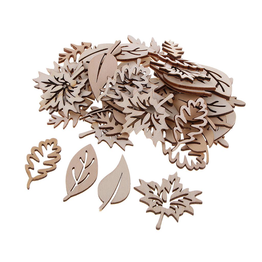 50 Pieces Wooden Leaves Embell - Christmas Craft Embellishment reseña y precio
