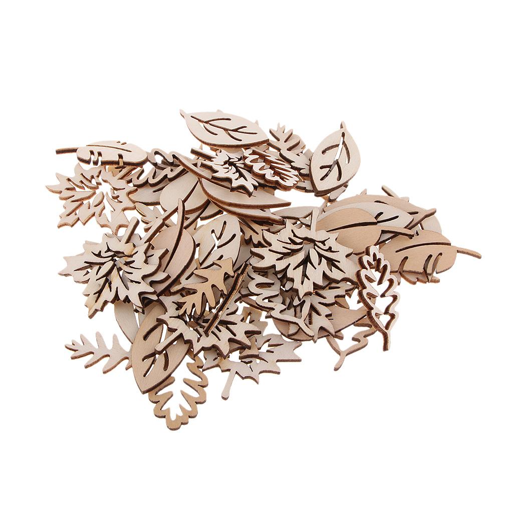 50 Pieces Wooden Leaves Embell - Christmas Craft Embellishment reseña y precio
