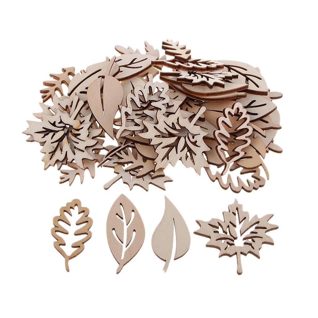 50 Pieces Wooden Leaves Embell - Christmas Craft Embellishment reseña y precio