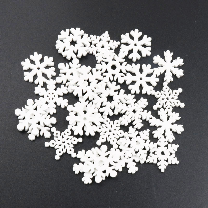 20Pcs Wooden Christmas Snowfla - Christmas Craft Embellishment reseña y precio