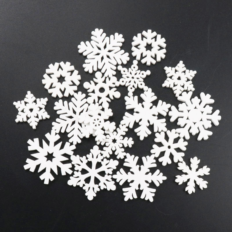 20Pcs Wooden Christmas Snowfla - Christmas Craft Embellishment reseña y precio