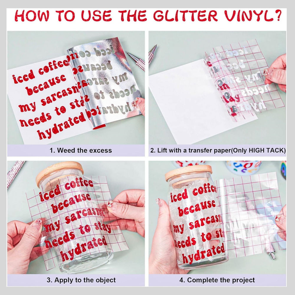 Smart Glitter Adhesive Vinyl f - Glitter Vinyl Roll reseña y precio