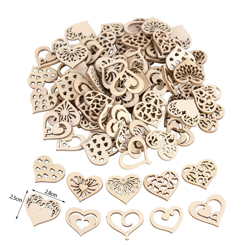 50/100pcs Hollowed Heart Patte - Craft Embellishments reseña y precio