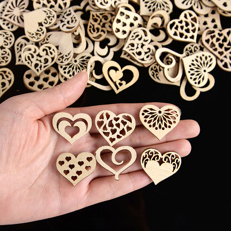 50/100pcs Hollowed Heart Patte - Craft Embellishments reseña y precio