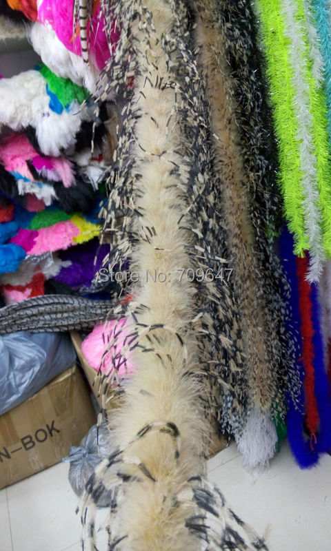 2Yards/lot Luxury Khaki&BLACK& - Feather Trim Marabou reseña y precio