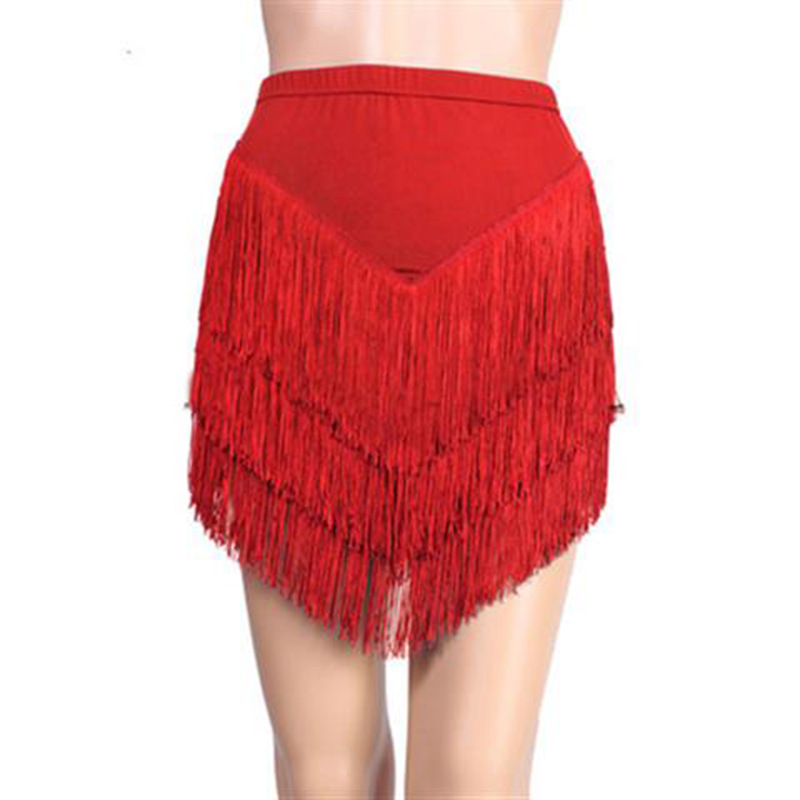 New Fashion Latin Dance Skirt  - Tassel Fringe Trim reseña y precio